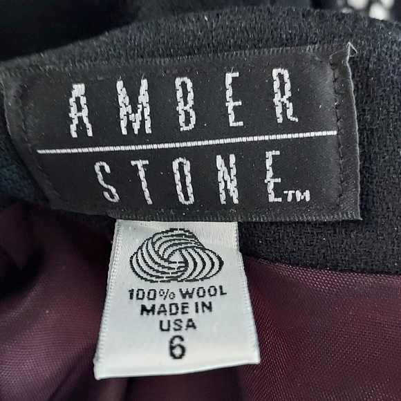 Amber Stone Brand Women's 100% wool made in the USA A-line black skirt size 6 - Picture 2 of 3